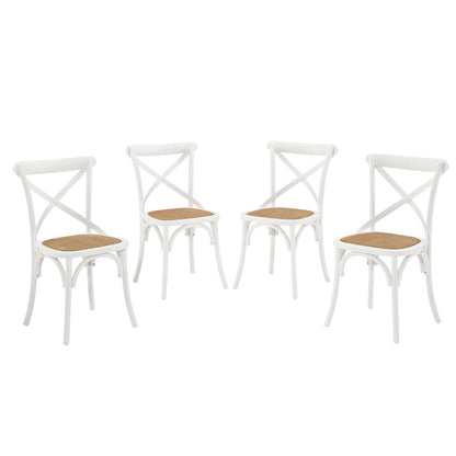 home office desk chairs | CasaFoyer Nostalgic & Tranquil | Rustic Modern Wooden Dining Side Chairs - Set of 4 | Fully Assembled | Ideal for Country Cottages & Urban Homes | casafoyer.myshopify.com