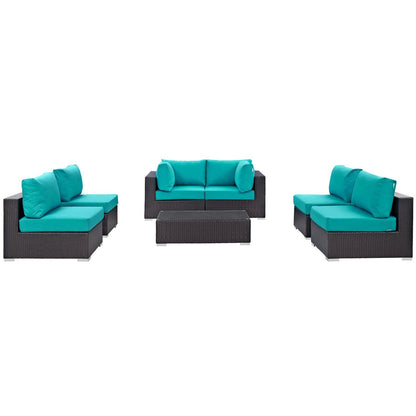 kitchen and dining room sets | CasaFoyer Convene Outdoor Sectional Set | Durable Rattan Weave | Weather-Resistant Cushions | 7-Piece Patio Furniture | casafoyer.myshopify.com