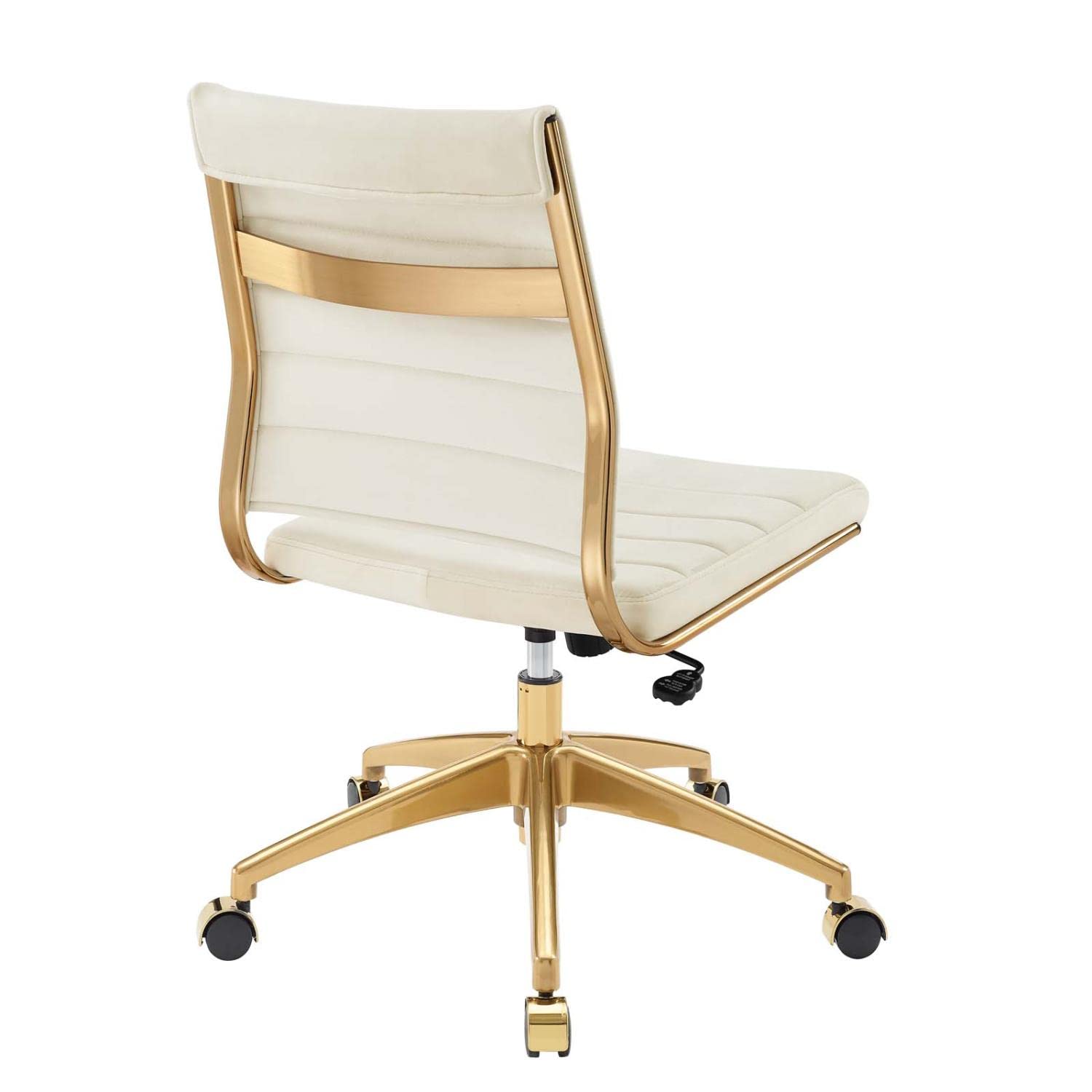 home office desk chairs | CasaFoyer Jive Armless Mid Back Office Chair | Stylish & Functional | Stain-Resistant Velvet Upholstery | Chrome-Plated Aluminum Base | Dual-Wheel Casters | Perfect for Modern Offices | casafoyer.myshopify.com