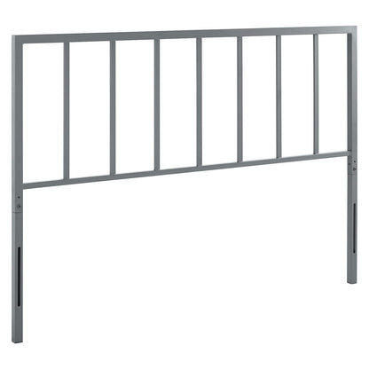 Bed | CasaFoyer Tatum Metal King Headboard | Stylish Silhouette | Squared Lines | Spindle Detail | Durable Iron Construction | Powder Coated Finish | Height-Adjustable | Compatible with Most King Beds | Assembly Required | casafoyer.myshopify.com