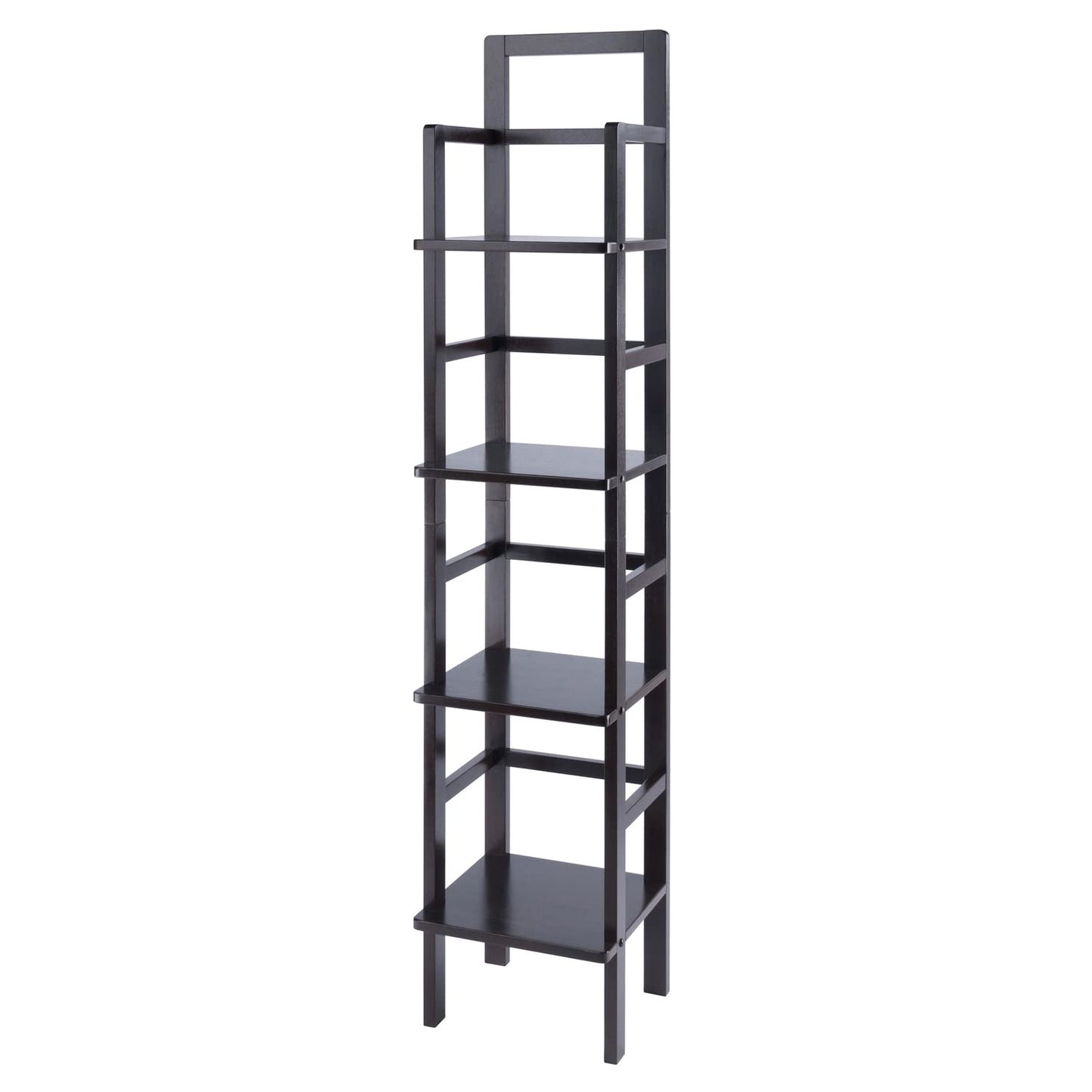 coffee tables | Ergode Aiden Narrow Baker's Rack | Antique Tuscan Design | Compact & Versatile | Solid Wood | Coffee Finish | 4 Shelves | Easy Assembly | casafoyer.myshopify.com