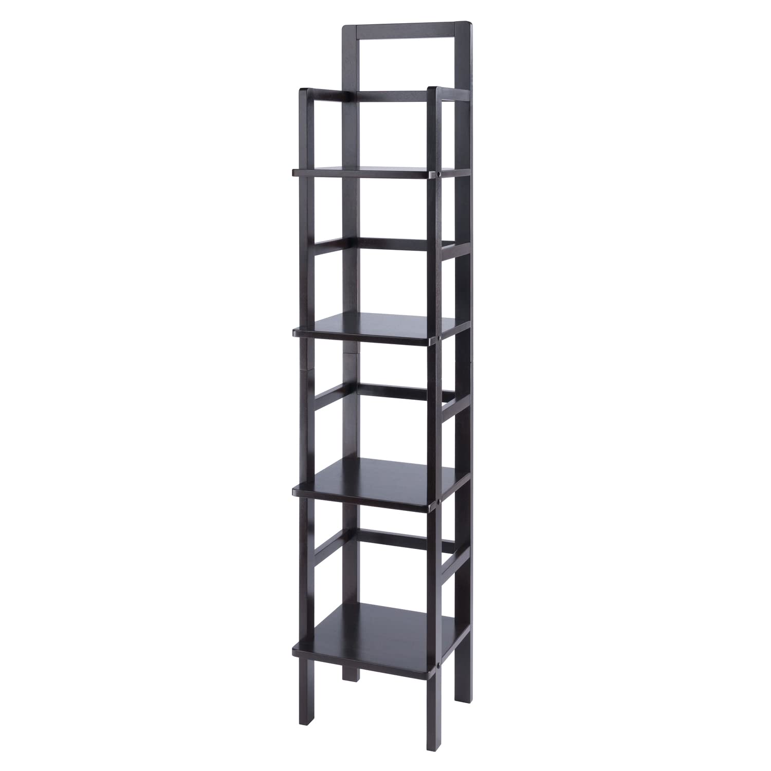 coffee tables | Ergode Aiden Narrow Baker's Rack | Antique Tuscan Design | Compact & Versatile | Solid Wood | Coffee Finish | 4 Shelves | Easy Assembly | casafoyer.myshopify.com