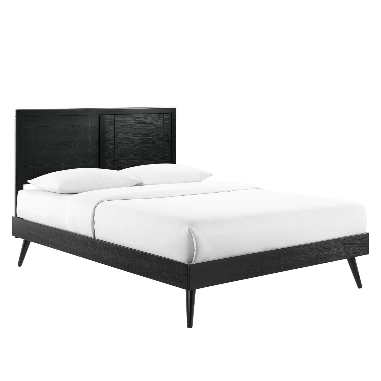 Bed | CasaFoyer Marlee Wood Full Platform Bed | Modern Design with Retro Touch | Durable Construction | No Box Spring Needed | Easy Assembly | 601 lbs Weight Capacity | casafoyer.myshopify.com