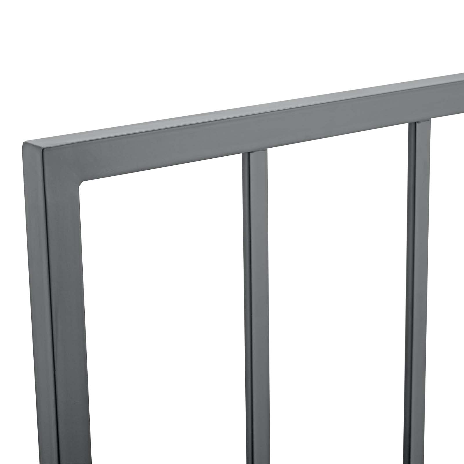Bed | CasaFoyer Tatum Metal King Headboard | Stylish Silhouette | Squared Lines | Spindle Detail | Durable Iron Construction | Powder Coated Finish | Height-Adjustable | Compatible with Most King Beds | Assembly Required | casafoyer.myshopify.com