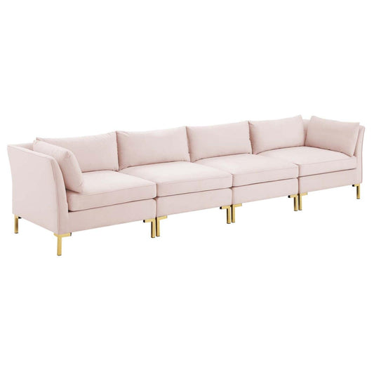sofas | CasaFoyer Ardent Performance Velvet Sofa | Vintage Modern Glam Deco Style | Versatile Sectional Design | Stain-Resistant Upholstery | Premium Seating Experience | Gold Metal Legs | Set of 4 Chairs | casafoyer.myshopify.com