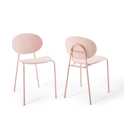 home office desk chairs | CasaFoyer Mid-Century Modern Dining Room Accent Side Chair Set of 2 | Whimsical Minimalism | Molded Plastic Seat | Stackable | Powder-Coated Metal Legs | Non-Marking Foot Caps | 331 lbs Weight Capacity | casafoyer.myshopify.com