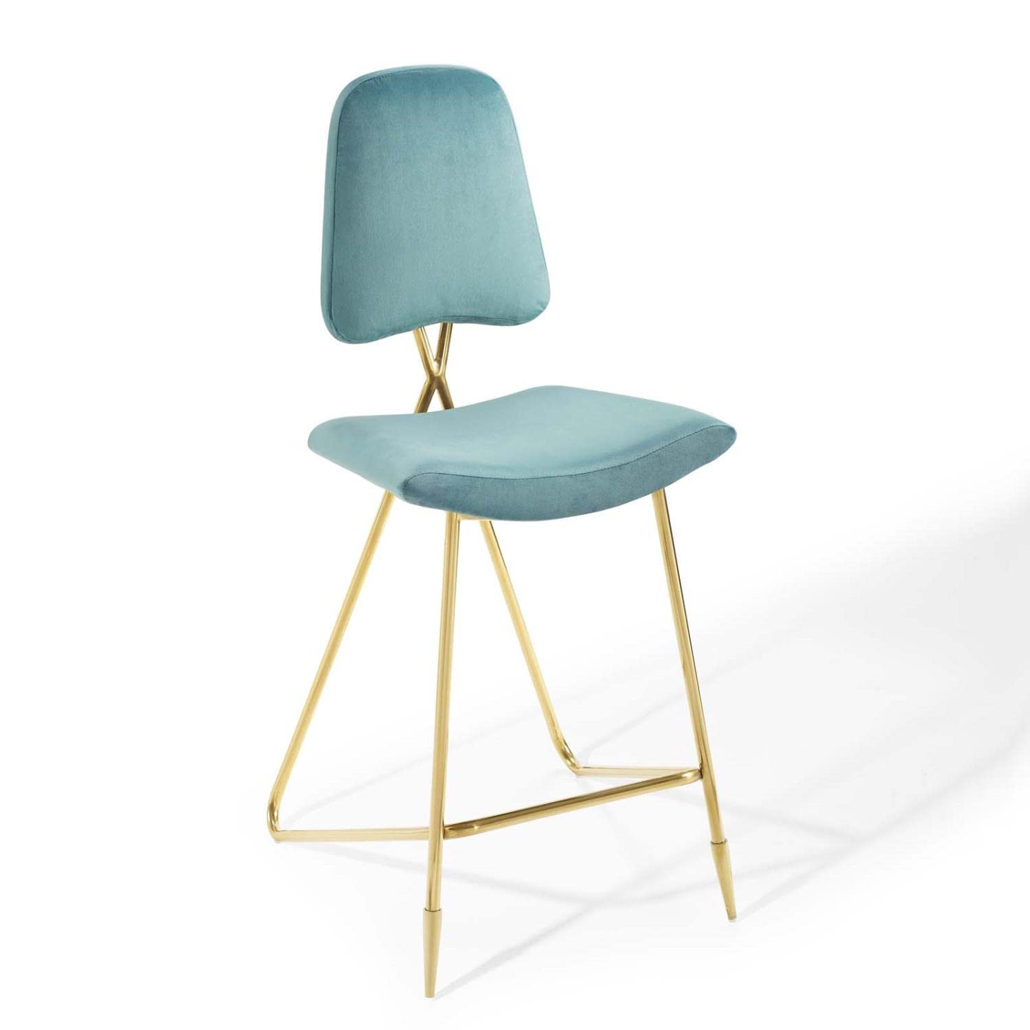 barstools | CasaFoyer Ponder Upholstered Performance Velvet Dining Room Bar Stool | Comfortable | Stain-Resistant | Gold Stainless Steel Base | Contemporary Design | casafoyer.myshopify.com