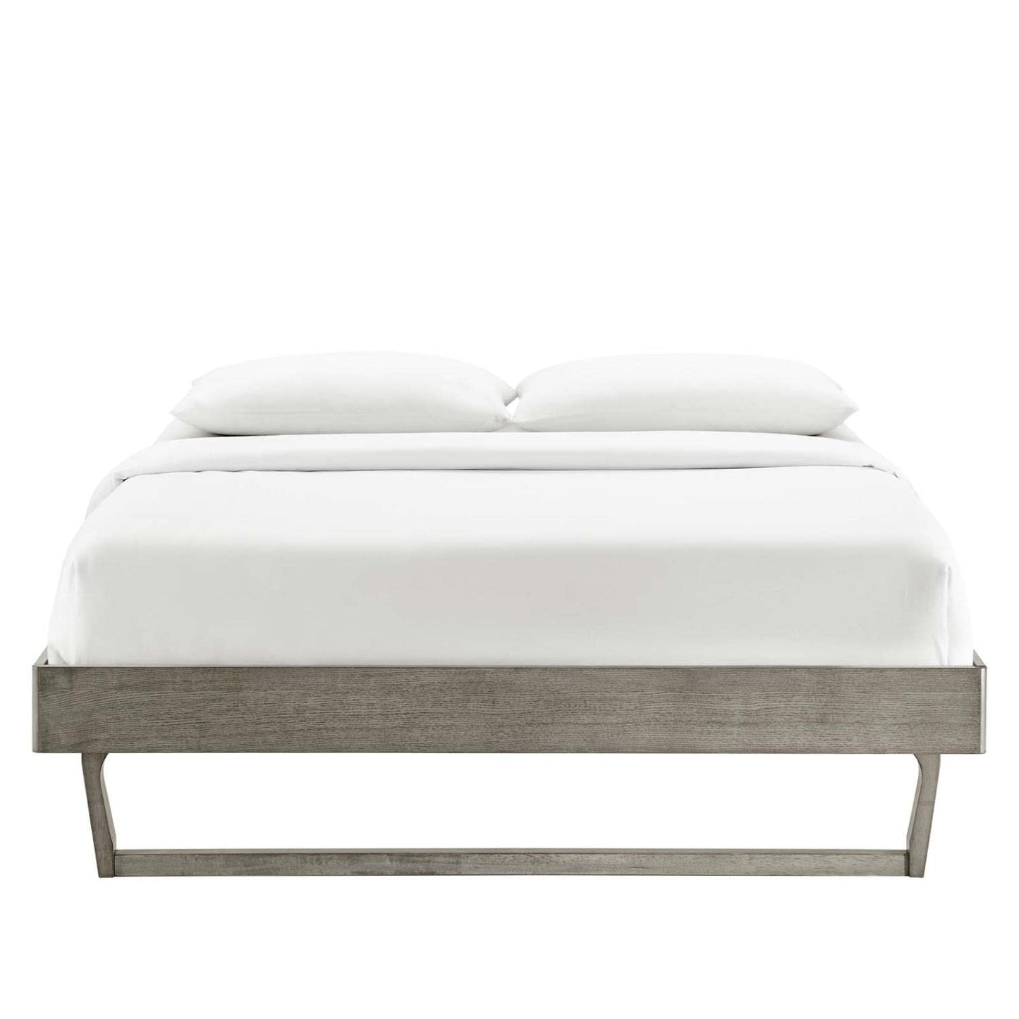 bed frames | CasaFoyer Billie Full Platform Bed Frame | Contemporary Style | Mid-Century Design | Interchangeable Headboards | Durable Wood Construction | No Box Spring Needed | Easy Assembly | Gray | casafoyer.myshopify.com