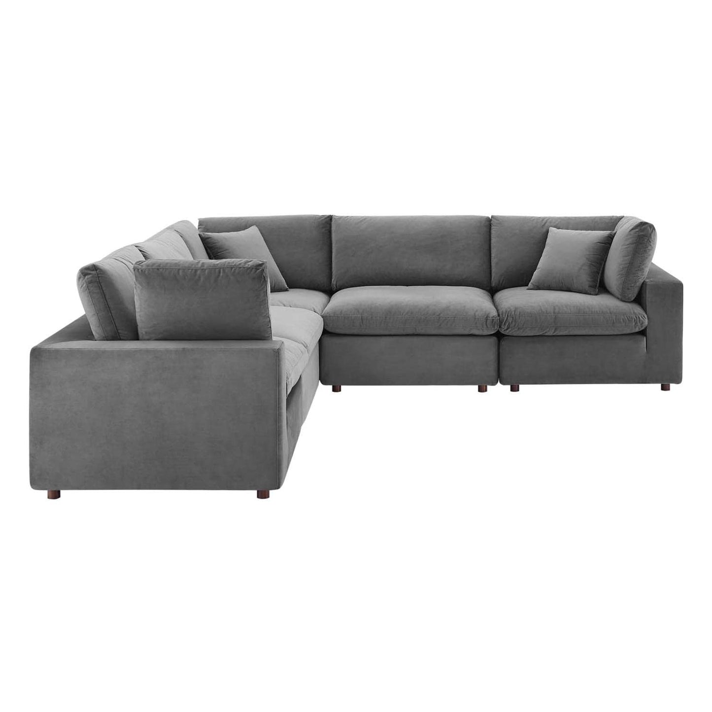 kitchen and dining room sets | CasaFoyer Commix | Luxurious Sectional Sofa | Stain-Resistant Velvet | Solid Wood Construction | Foam Padded Cushions | Down Feather Cushions | Gray | casafoyer.myshopify.com