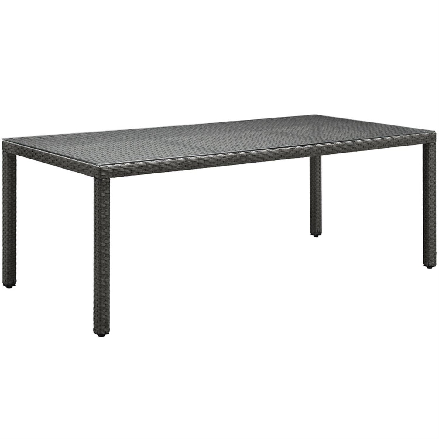 Dining Table | Sojourn 82 Patio Dining Table | Sturdy & Versatile Seating | Synthetic Rattan Weave | UV Protection | Powder-Coated Aluminum Frame | casafoyer.myshopify.com