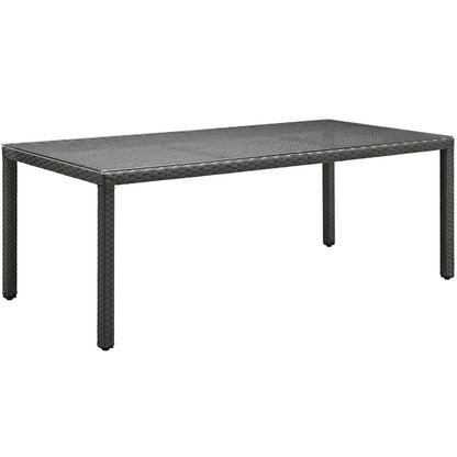 Dining Table | Sojourn 82 Patio Dining Table | Sturdy & Versatile Seating | Synthetic Rattan Weave | UV Protection | Powder-Coated Aluminum Frame | casafoyer.myshopify.com
