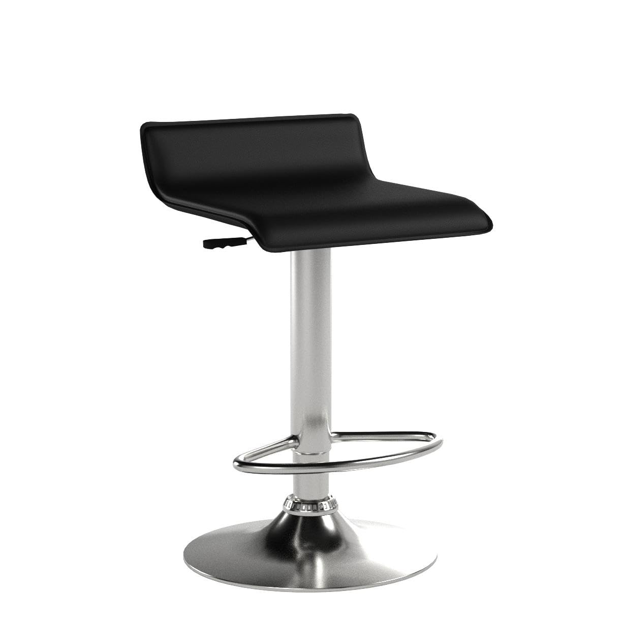 STOOL_SEATING | CasaFoyer  Wood Spectrum Adjustable Swivel Stools | Set of 2 | Black PVC Seats | Chrome-Plated Steel Base | Height Adjustable | 360-Degree Swivel | Foot Bar | Sturdy Construction | Minimal Assembly | casafoyer.myshopify.com