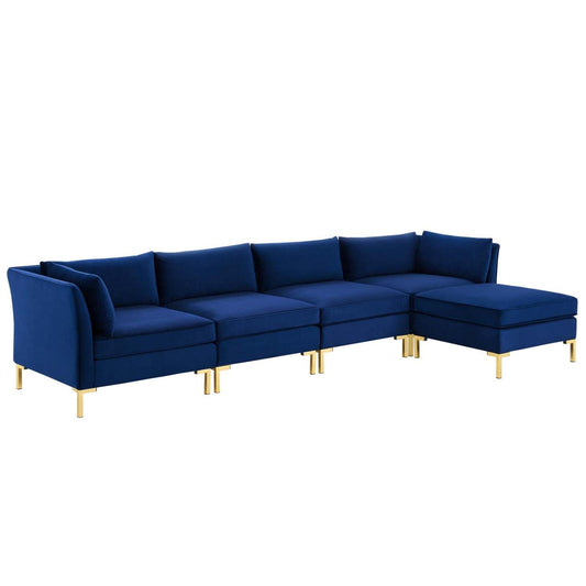 kitchen and dining room sets | CasaFoyer Ardent Performance Velvet 5-Piece Sectional Sofa | Vintage Modern Glam Deco Style | Stain-Resistant Velvet | Versatile Configurations | Gold Metal Legs | 440 lbs Weight Capacity | Includes Ottoman, Armless Chairs, Corner Chairs | casafoyer.myshopify.com