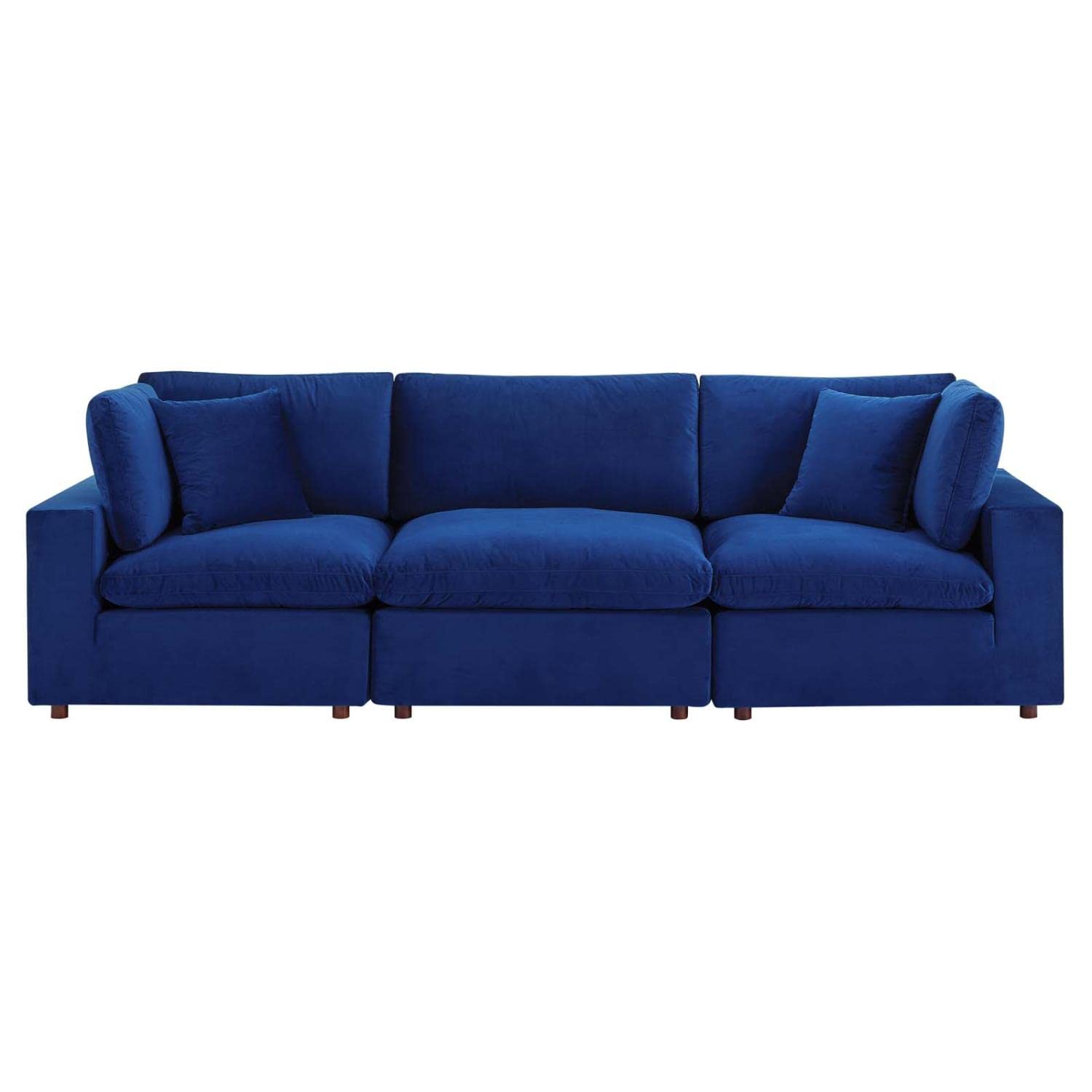 sofas | CasaFoyer Commix Overstuffed Performance Velvet Sofa Set | Plush Comfort | Sleek Design | Stain-Resistant | Wooden Frame | Duck Down Cushions | Navy | casafoyer.myshopify.com