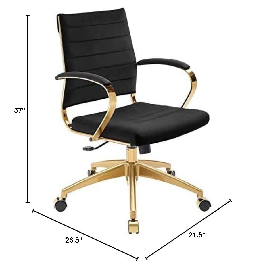 home office desk chairs | CasaFoyer Jive Mid Back Office Chair | Stylish & Functional | Ribbed Velvet Back | Stain-Resistant | Padded Armrests | Chrome-Plated Aluminum Base | Easy Mobility | Tension Knob & Tilt Lock | Modern Office Design | casafoyer.myshopify.com