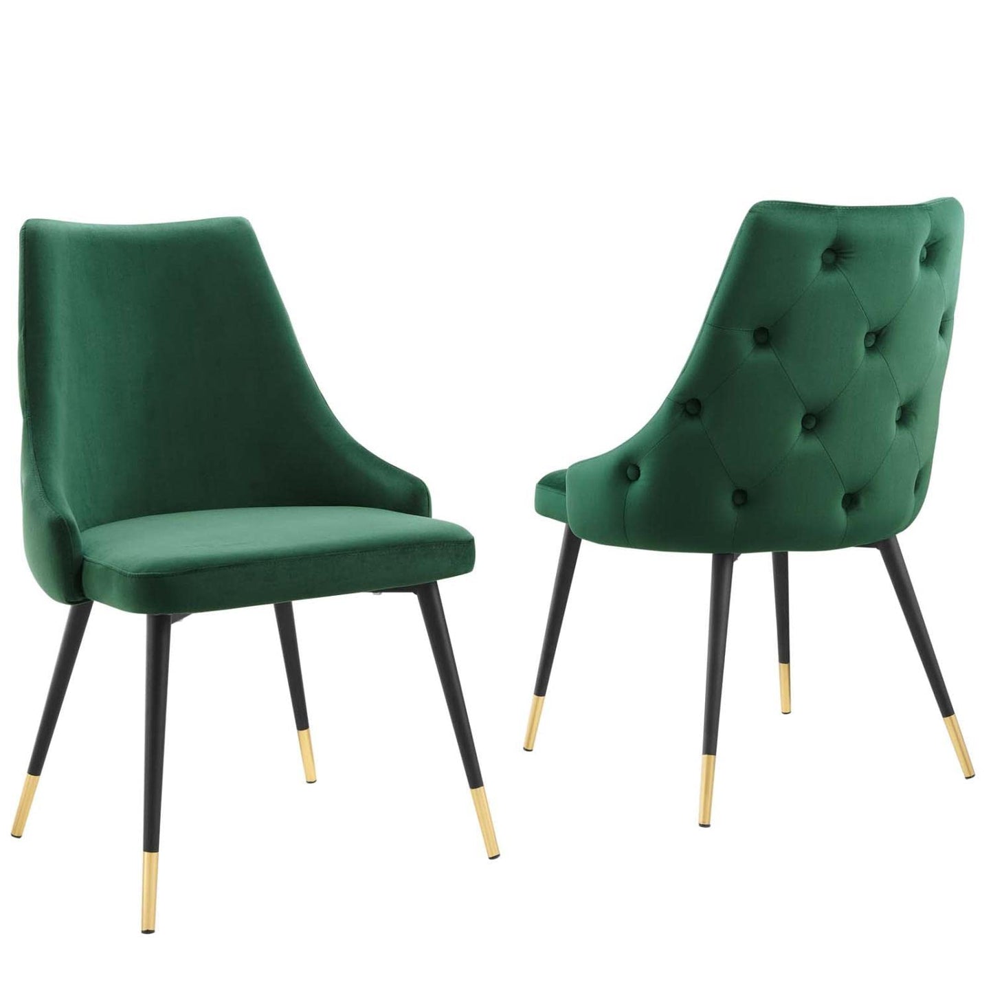 home office desk chairs | CasaFoyer Adorn Tufted Performance Velvet Dining Side Chair | Elegant, Comfortable, Versatile | Set of 2 | Green | No Assembly Required | casafoyer.myshopify.com