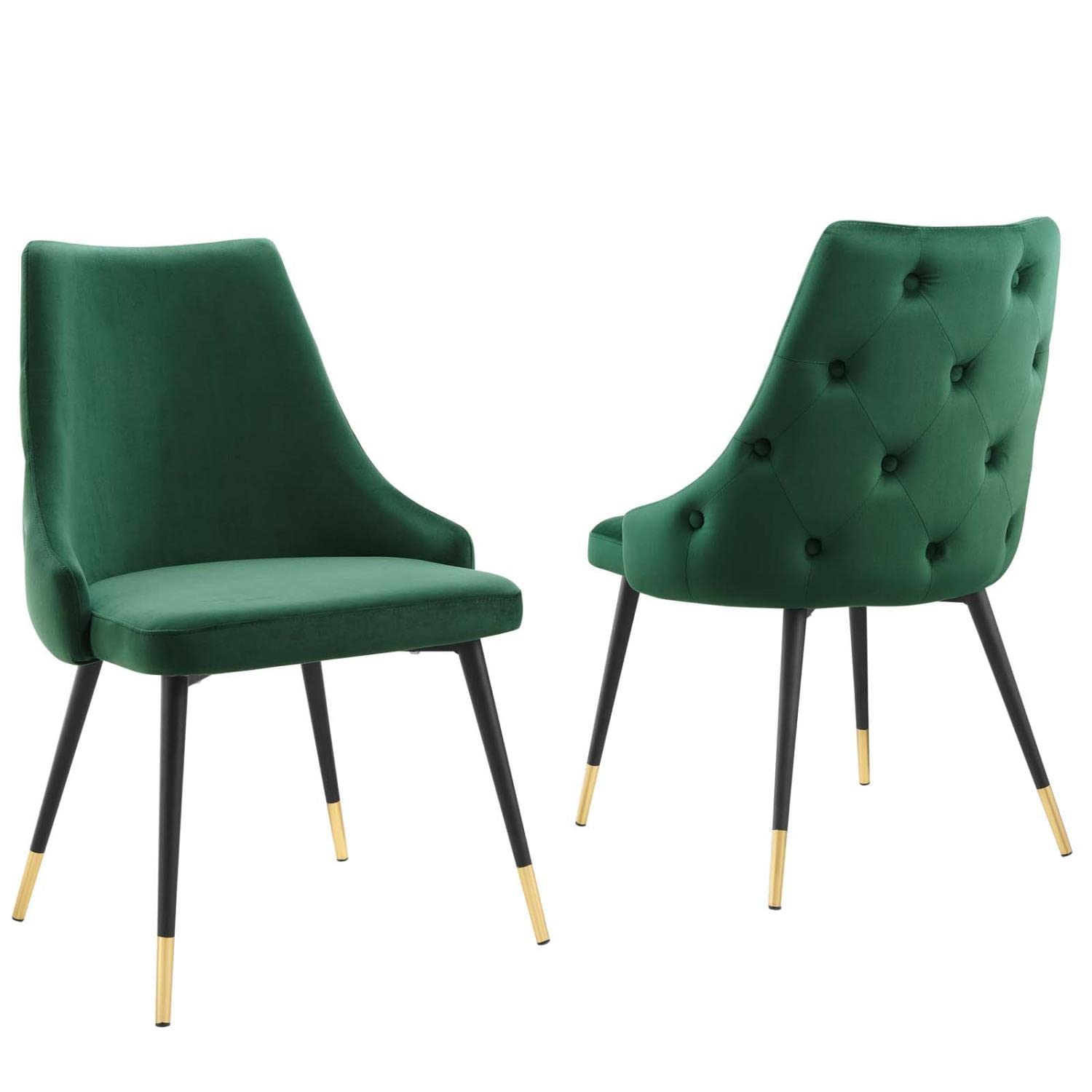 home office desk chairs | CasaFoyer Adorn Tufted Performance Velvet Dining Side Chair | Elegant, Comfortable, Versatile | Set of 2 | Green | No Assembly Required | casafoyer.myshopify.com