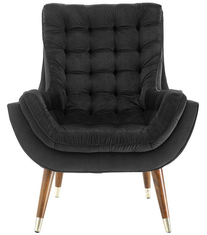 home office desk chairs | CasaFoyer Suggest Performance Velvet Lounge Chair | Elegant & Stylish | Stain-Resistant Velvet Upholstery | Button-Tufted | Flared Armrests | Gold Metal Sleeves | Plush Cushion Padding | 331 lbs Weight Capacity | casafoyer.myshopify.com