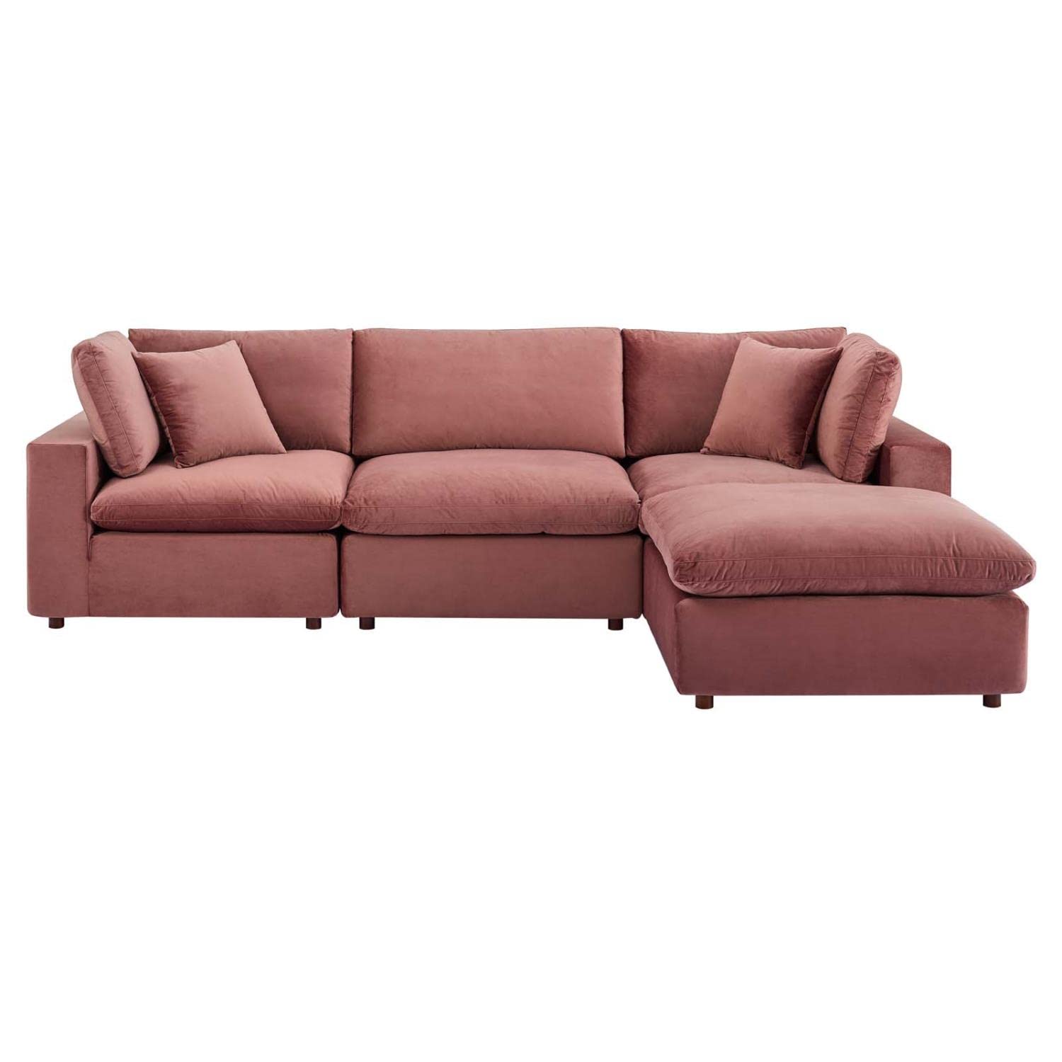 sofas | CasaFoyer Commix Luxurious Sectional Sofa | Comfortable & Stylish | Stain-Resistant Velvet Upholstery | Solid Wood Construction | Foam Padded Cushions | Includes Armless Chair, Ottoman, & Corner Chairs | 331 lbs Weight Capacity | Plastic Foot Glides | casafoyer.myshopify.com