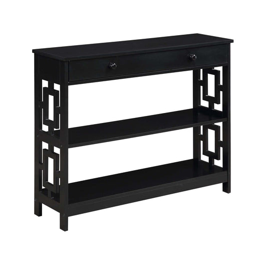 TABLE | Town Square 1 Drawer Console Table with Shelves | Versatile Entryway or Hall Table | Durable Particle Board | Multiple Finishes | Ergode | casafoyer.myshopify.com