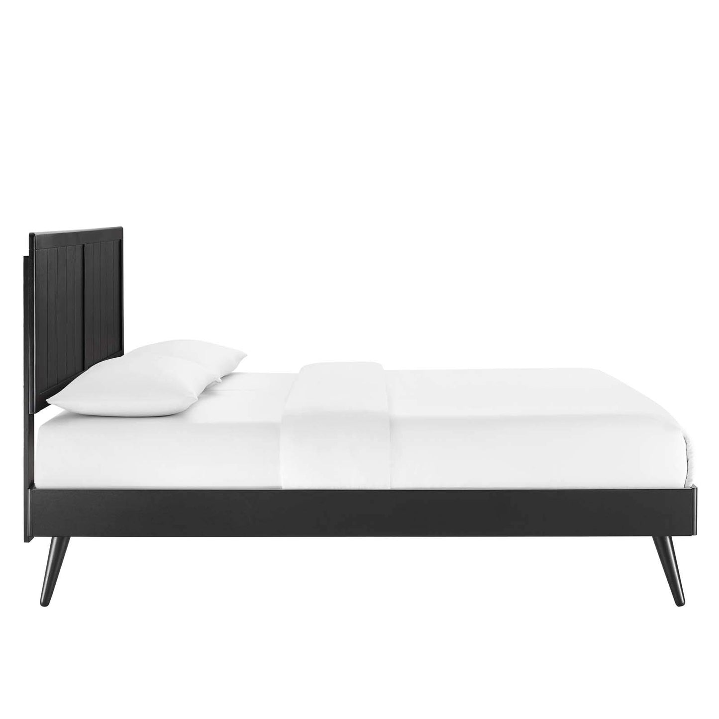 adjustable bed bases | CasaFoyer Alana Wood Full Platform Bed | Modern Elegance | Retro-Inspired Design | Durable Construction | No Box Spring Needed | Easy Assembly | Black | casafoyer.myshopify.com