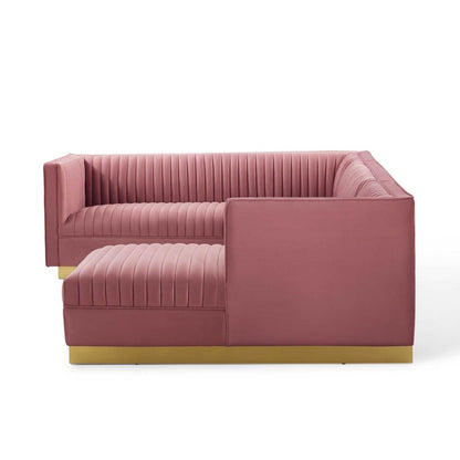 kitchen and dining room sets | CasaFoyer Sanguine Channel Tufted Performance Velvet Living Room Sectional Sofa Collection | Retro Modern Design | Stain-Resistant | Ultimate Comfort & Support | Gold Stainless Steel Base | 3-Piece Furniture Set | casafoyer.myshopify.com
