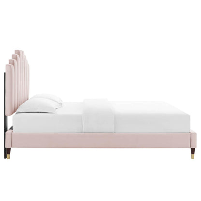 adjustable bed bases | CasaFoyer Elise Performance Velvet King Platform Bed | Opulent Elegance | Art Deco Style | Stain-Resistant | Memory Foam Compatible | Sturdy Foundation | 800 lbs Weight Capacity | casafoyer.myshopify.com