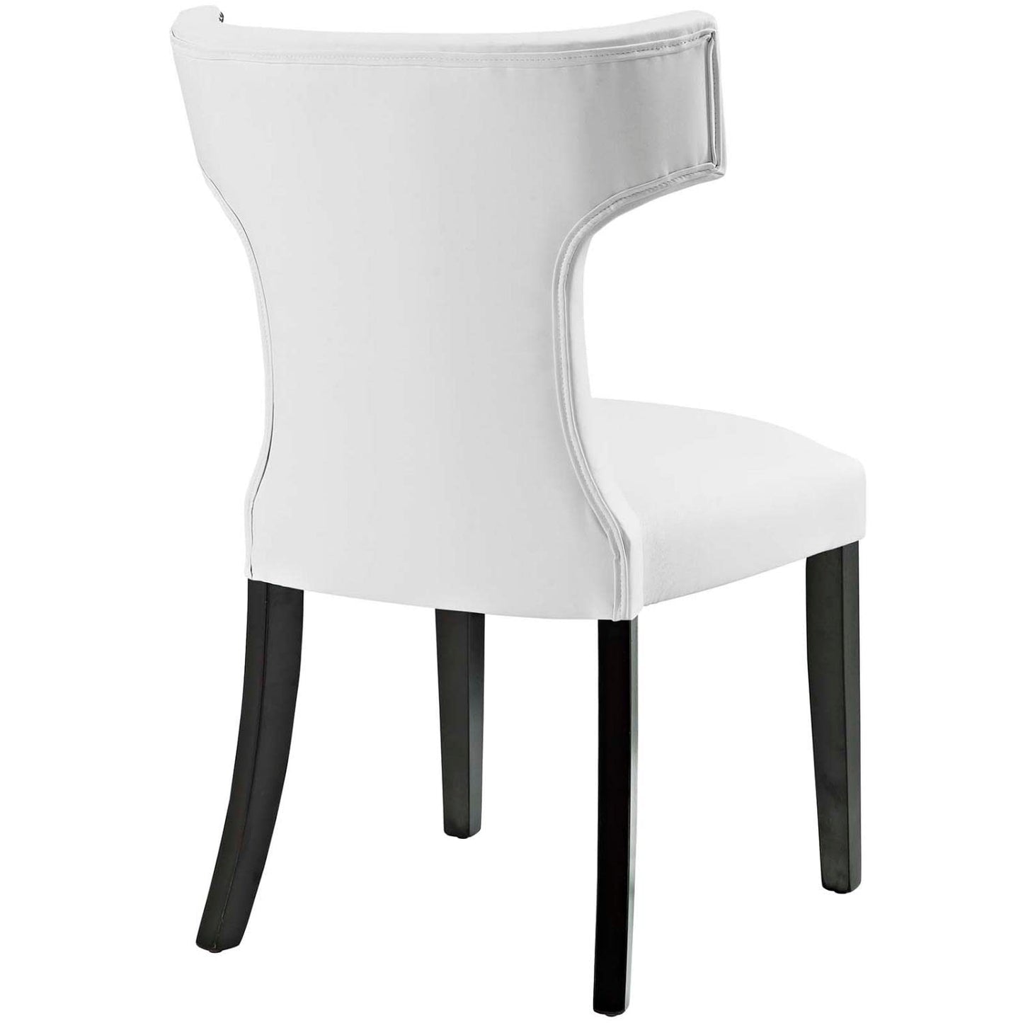 home office desk chairs | CasaFoyer Curve Dining Side Chair | Elegant Vinyl Upholstered Chair with Nailhead Trim | Dense Foam Padding | Non-Marking Foot Caps | White | casafoyer.myshopify.com