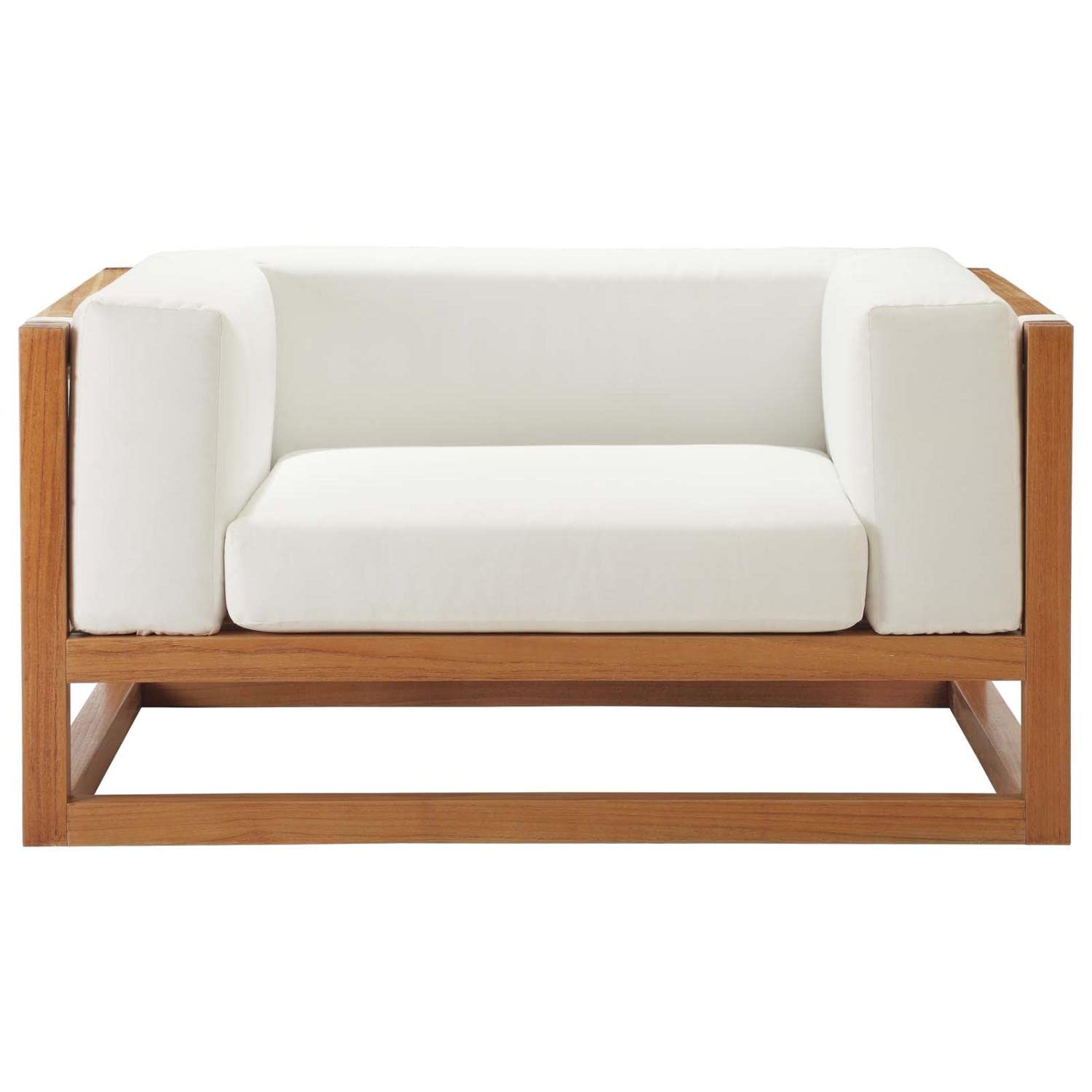 executive chairs | CasaFoyer Newbury Premium Grade A Teak Outdoor Patio Armchair | Durable | Sunproof Fabric | Versatile Design | Natural White | casafoyer.myshopify.com