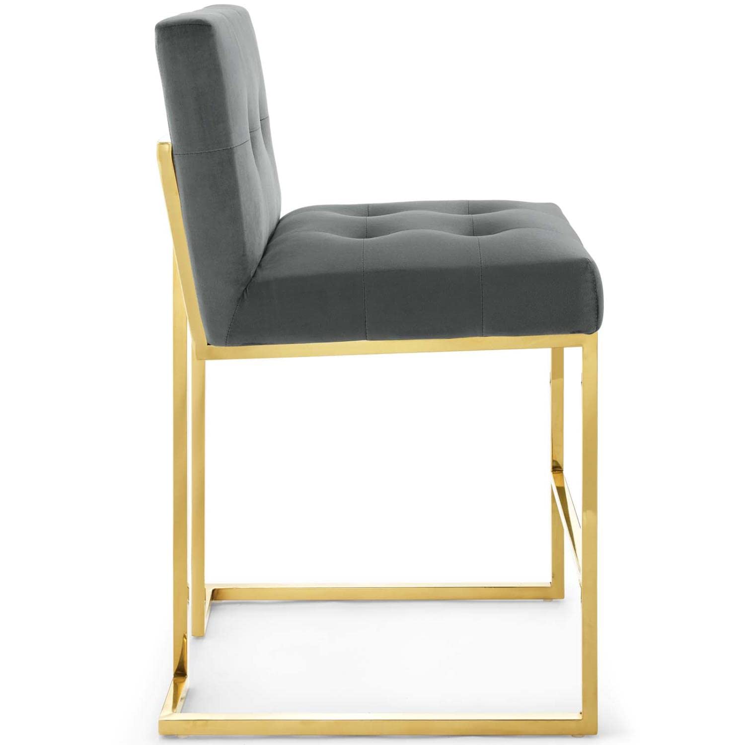 barstools | CasaFoyer Privy Gold Stainless Steel Velvet Counter Stool | Sleek & Modern Design | Stain-Resistant Upholstery | Geometric Base | Comfortable Footrest | 331 lbs Capacity | No Assembly Required | casafoyer.myshopify.com