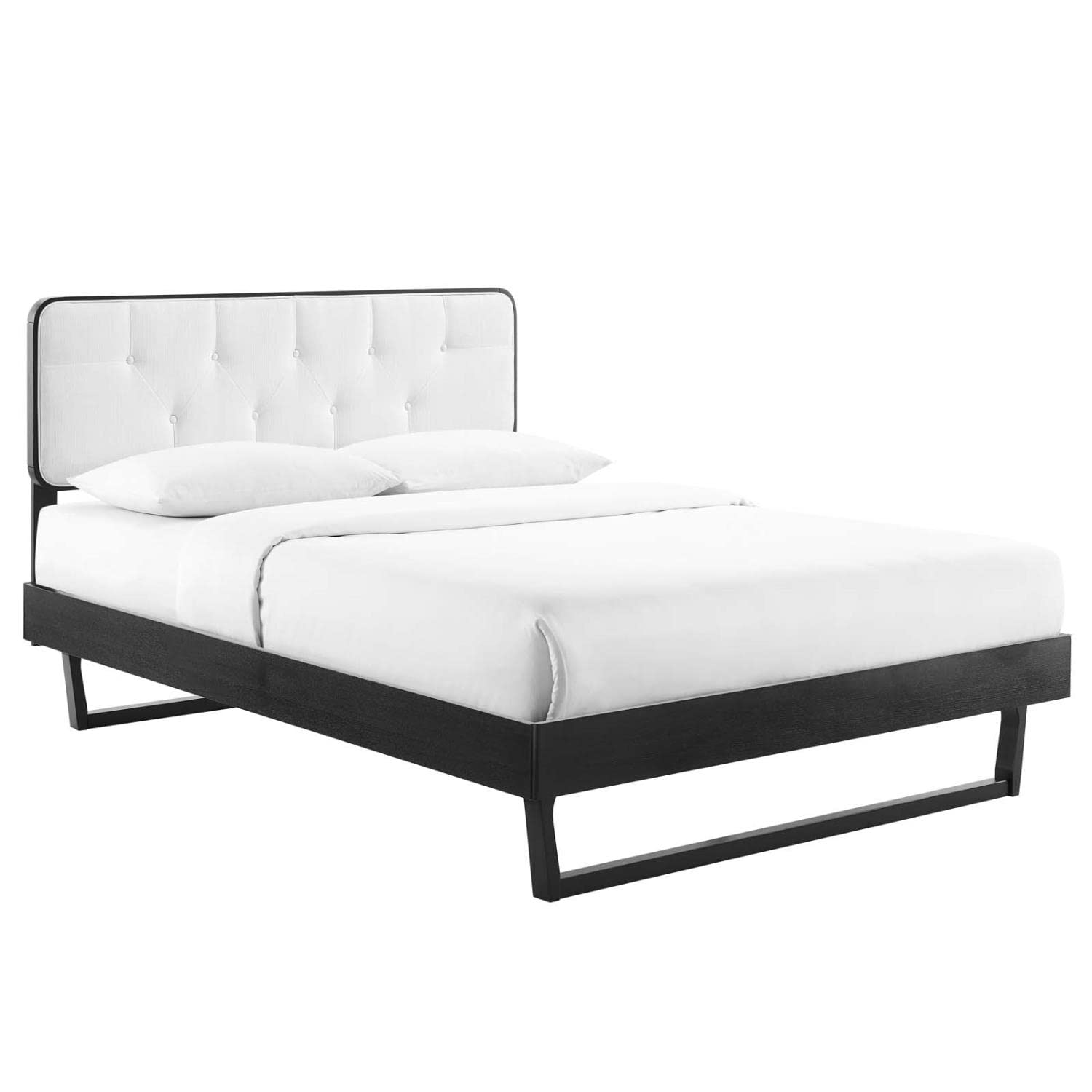 bed frames | CasaFoyer Bridgette Tufted Wood Full Platform Bed | Modern Design | Button Tufted Headboard | Wood Grain Frame | Sturdy & Durable | No Box Spring Needed | Accommodates Various Mattresses | Assembly Required | 601 lbs Weight Capacity | casafoyer.myshopify.com
