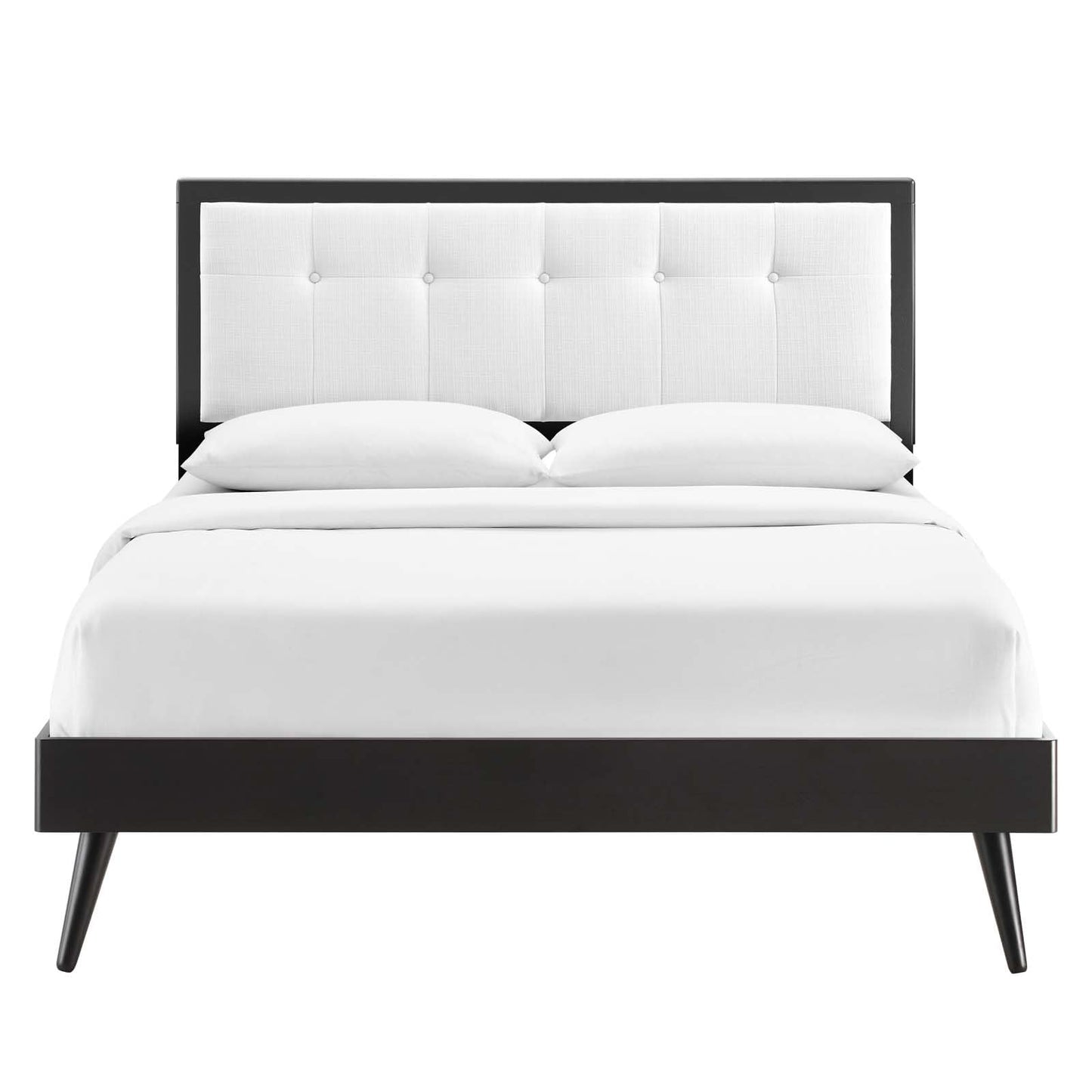 adjustable bed bases | CasaFoyer Willow Tufted Wood Full Platform Bed | Mid-Century Design | Upholstered Headboard | Wood Frame | Button Tufted Accents | Durable Construction | Splayed Rubberwood Legs | No Box Spring Needed | Draper Tufted Headboard | Margo Platform Bed Frame | casafoyer.myshopify.com