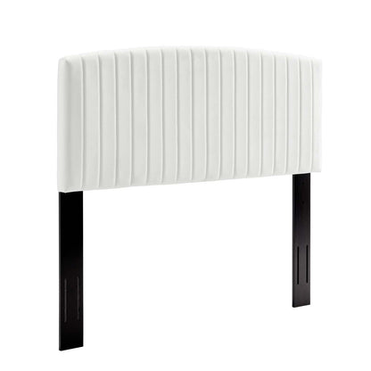 Bed | CasaFoyer Rebecca King/California King Channel Tufted Performance Velvet Upholstered Headboard | Elegant, Durable, Customizable | White | casafoyer.myshopify.com