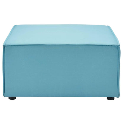 executive chairs | CasaFoyer Outdoor Patio Saybrook Upholstered Sectional Sofa Ottoman - Turquoise | Weather-Resistant | French Piping | Aluminum Frame | 300 lbs Capacity | casafoyer.myshopify.com