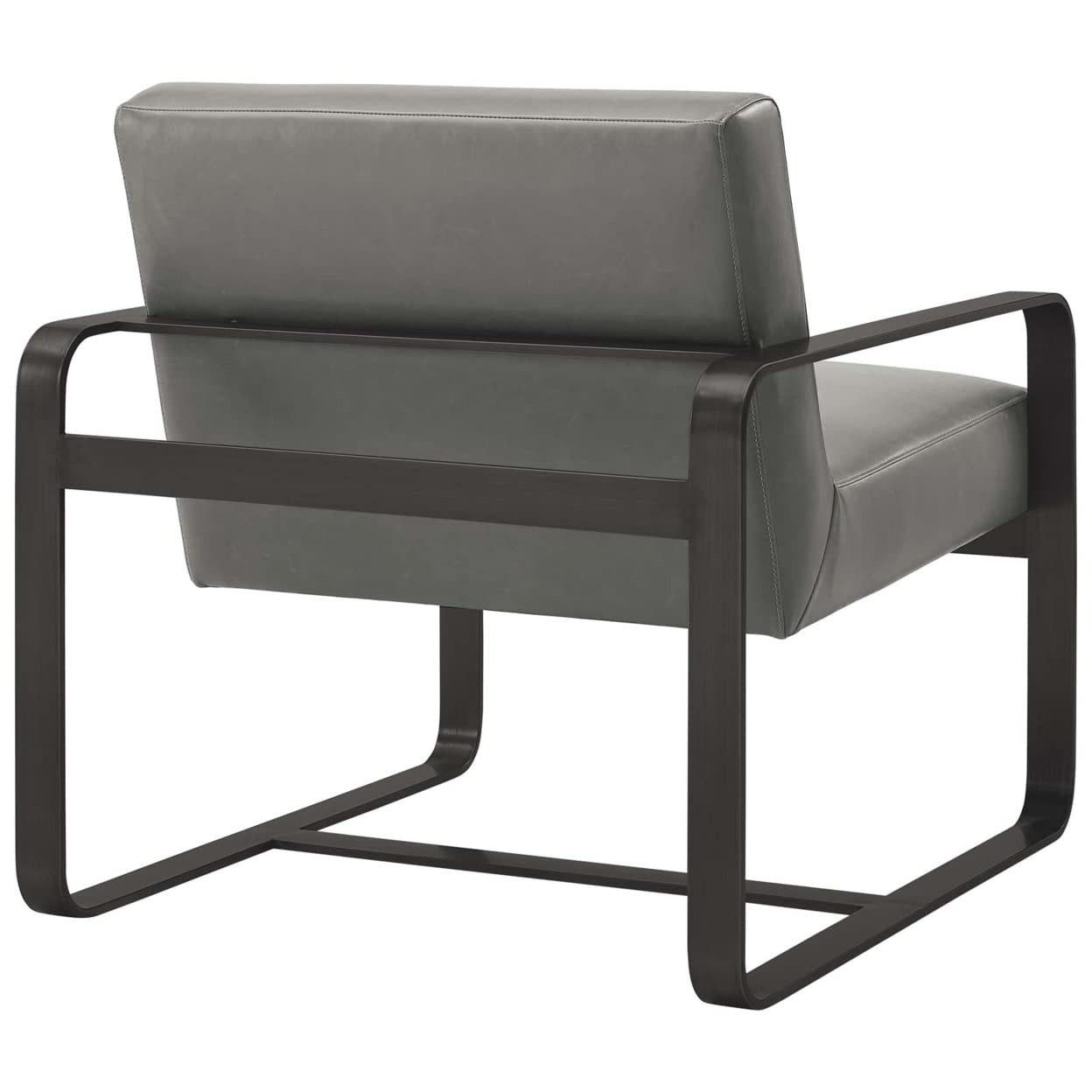 home office desk chairs | CasaFoyer Astute Armchair | Contemporary Design | Faux Leather Upholstery | Gray Stainless Steel Frame | Comfortable & Chic Lounge Chair | casafoyer.myshopify.com