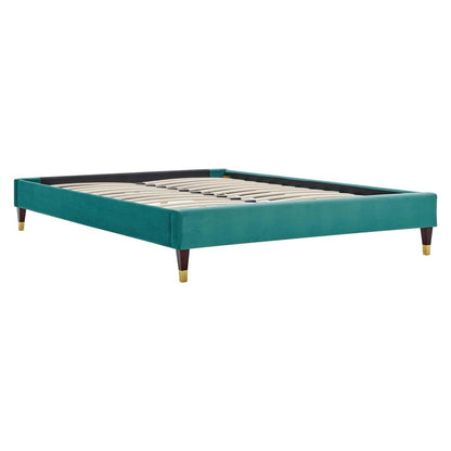 bed frames | CasaFoyer Harlow Performance Velvet King Bed Frame | Glamorous Deco Style | Stain-Resistant Velvet | Reinforced Support | 800 lbs Capacity | casafoyer.myshopify.com