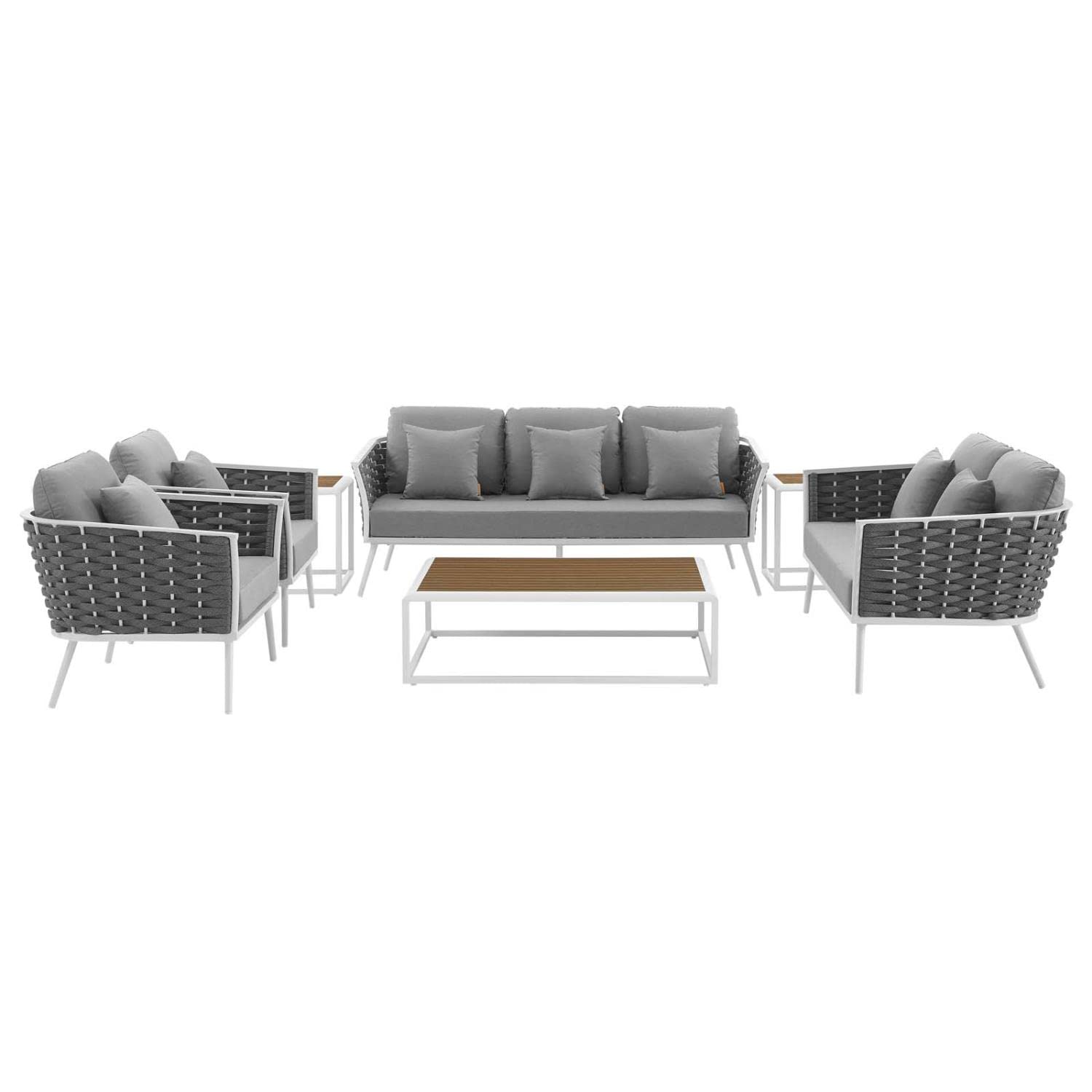 kitchen and dining room sets | CasaFoyer Stance Outdoor Collection | Contemporary Design Patio Set | Aluminum Frame | Synthetic Wood Tabletops | Waterproof Cushions | casafoyer.myshopify.com