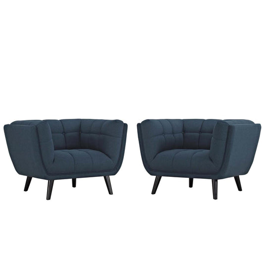 kitchen and dining room sets | CasaFoyer Bestow Collection | Wide Profile Armchairs | Polyester Fabric Upholstery | Set of 2 | Blue | casafoyer.myshopify.com