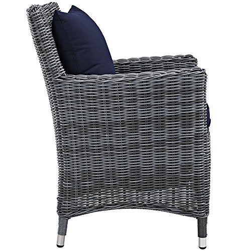 kitchen and dining room sets | CasaFoyer Summon Outdoor Patio Dining Table Set | 7 Piece | Two-Tone Rattan | Sunbrella Cushions | UV Protection | casafoyer.myshopify.com