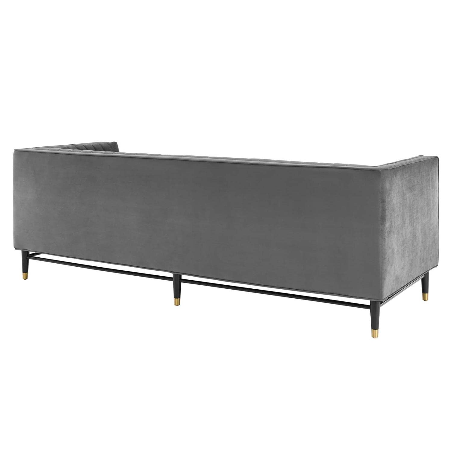 sofas | CasaFoyer Devote Channel Tufted Performance Velvet Sofa | Elegant Gray | Vertical Channel Tufting | Stain-Resistant Velvet | Dense Foam Padding | Durable Rubberwood Legs | Perfect for Living Room, Bedroom, or Office | casafoyer.myshopify.com