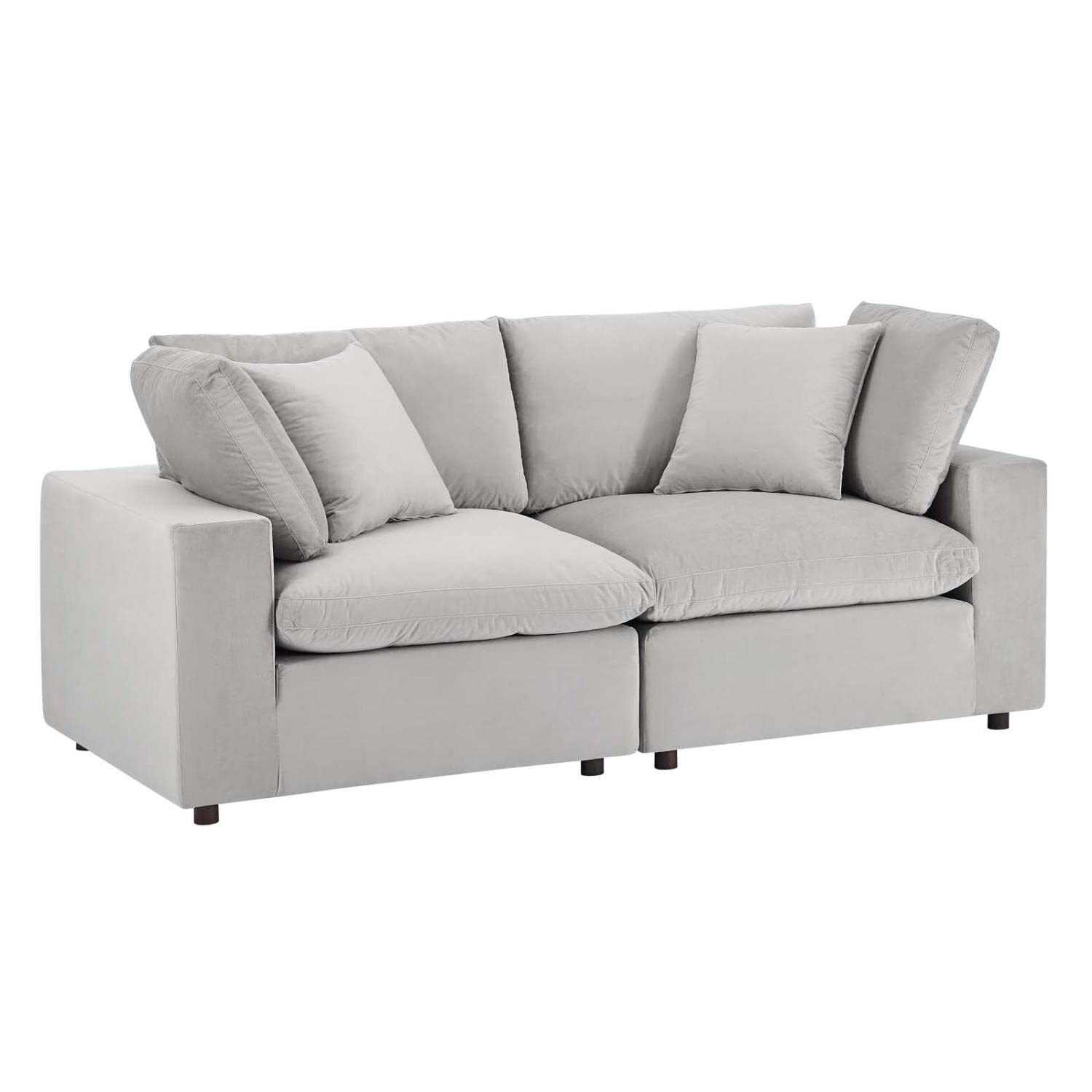 sofas | CasaFoyer Commix Plush Comfort Loveseat | Sleek Design | Stain-Resistant Velvet | Solid Wood Frame | Duck Down Cushions | Ideal for Living Room, Family Room, Game Room | Includes 2 Corner Chairs | casafoyer.myshopify.com