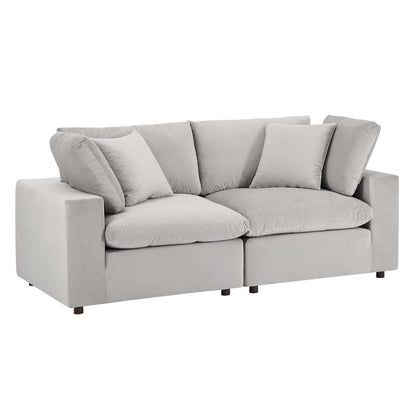 sofas | CasaFoyer Commix Plush Comfort Loveseat | Sleek Design | Stain-Resistant Velvet | Solid Wood Frame | Duck Down Cushions | Ideal for Living Room, Family Room, Game Room | Includes 2 Corner Chairs | casafoyer.myshopify.com
