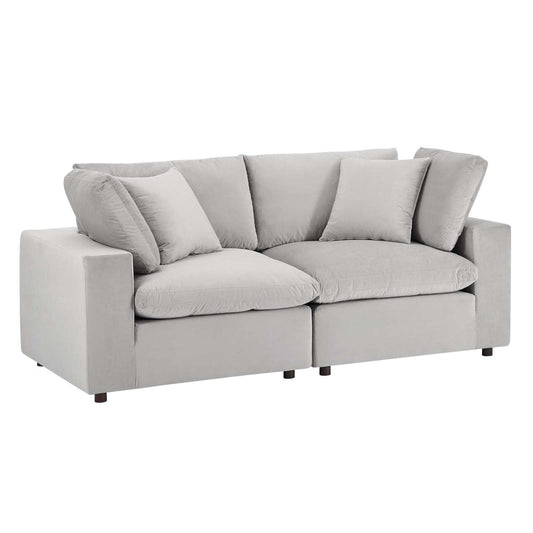 sofas | CasaFoyer Commix Plush Comfort Loveseat | Sleek Design | Stain-Resistant Velvet | Solid Wood Frame | Duck Down Cushions | Ideal for Living Room, Family Room, Game Room | Includes 2 Corner Chairs | casafoyer.myshopify.com