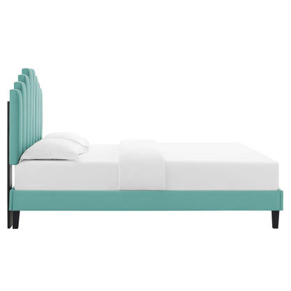 adjustable bed bases | CasaFoyer Elise Performance Velvet Full Platform Bed | Glamorous Art Deco Style | Stain-Resistant Velvet | Memory Foam Compatible | Sturdy & Stable Design | casafoyer.myshopify.com