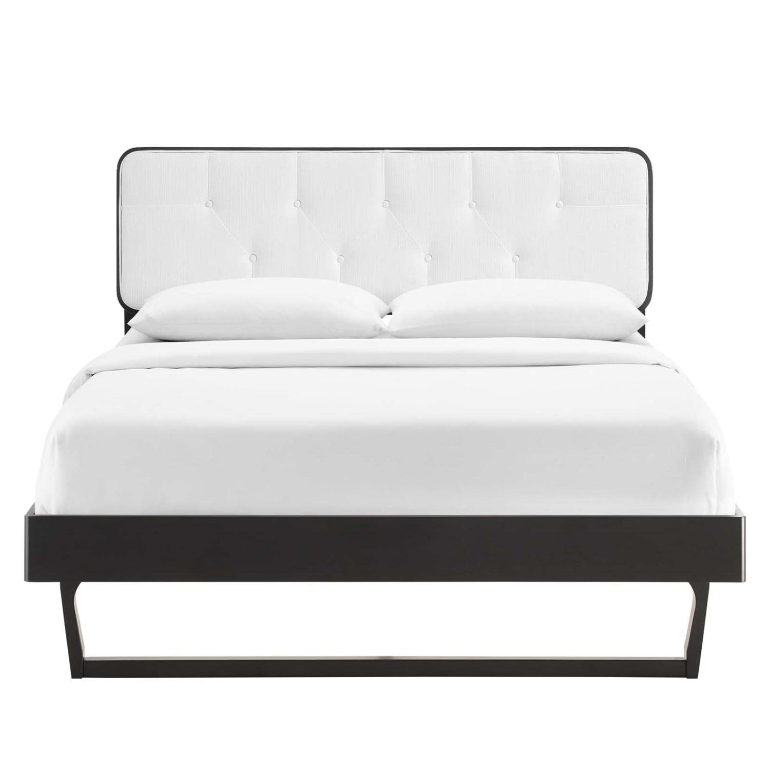 bed frames | CasaFoyer Bridgette Tufted Wood Full Platform Bed | Modern Design | Button Tufted Headboard | Wood Grain Frame | Sturdy & Durable | No Box Spring Needed | Accommodates Various Mattresses | Assembly Required | 601 lbs Weight Capacity | casafoyer.myshopify.com
