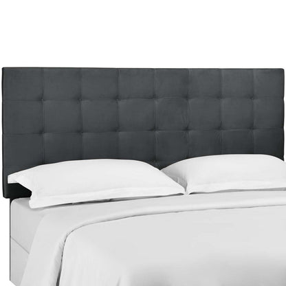 Bed | CasaFoyer Paisley | Tufted Full/Queen Headboard | Upholstered Performance Velvet | Gray | casafoyer.myshopify.com