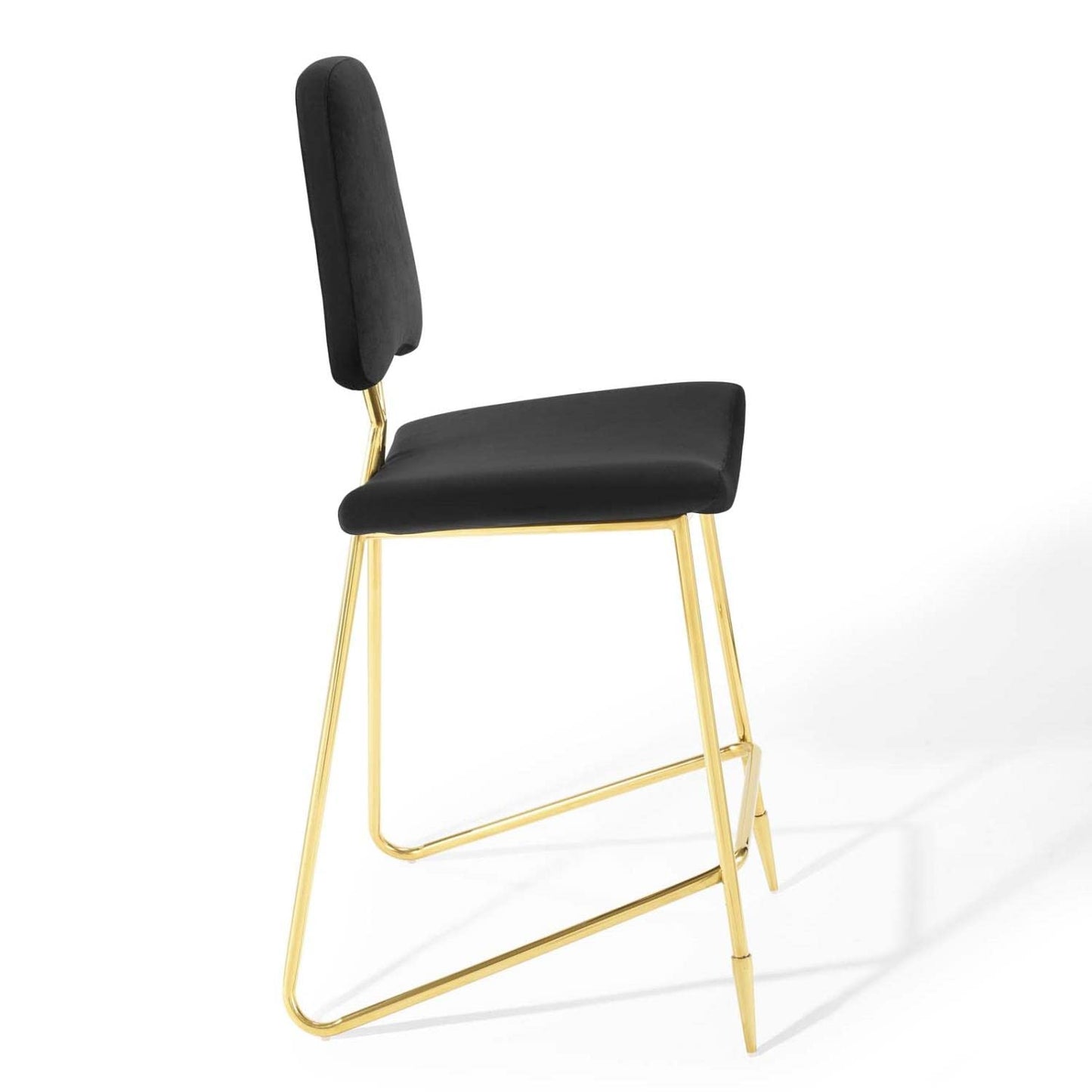 barstools | CasaFoyer Ponder Upholstered Performance Velvet Dining Room Bar Stool | Comfortable | Stain-Resistant | Gold Stainless Steel Base | Modern Decor Enhancement | casafoyer.myshopify.com
