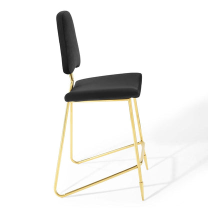 barstools | CasaFoyer Ponder Upholstered Performance Velvet Dining Room Bar Stool | Comfortable | Stain-Resistant | Gold Stainless Steel Base | Modern Decor Enhancement | casafoyer.myshopify.com