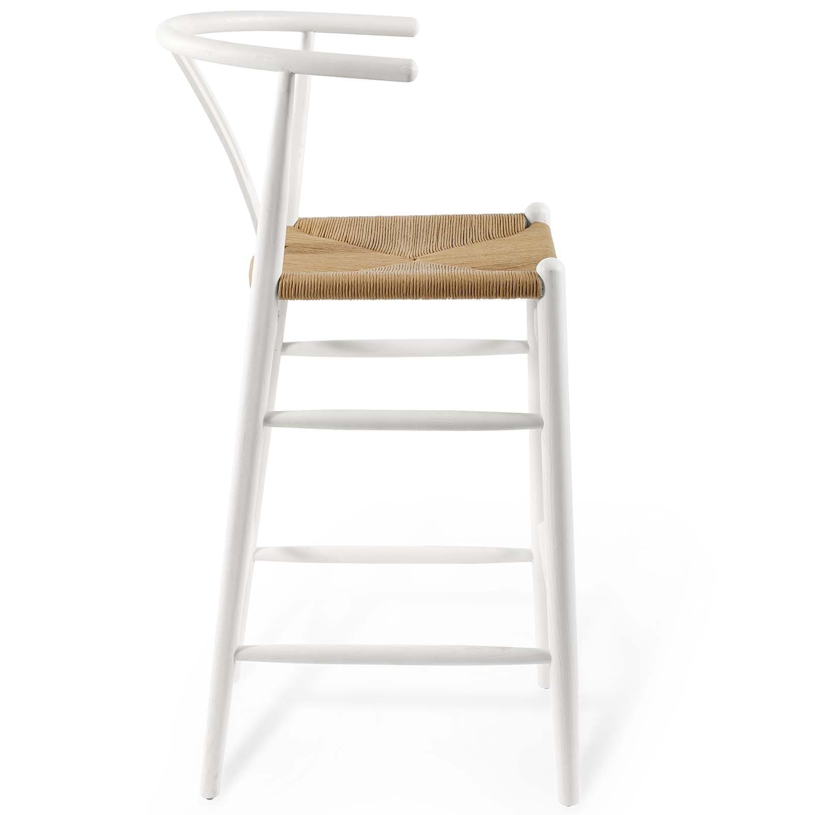 barstools | CasaFoyer Amish Wooden Bar Stool | Rustic Design | Elm Wood Construction | Woven Paper Rope Seat | Fully Assembled | Ideal for Bistros, Bars, Cafes | 331 lbs Weight Capacity | casafoyer.myshopify.com