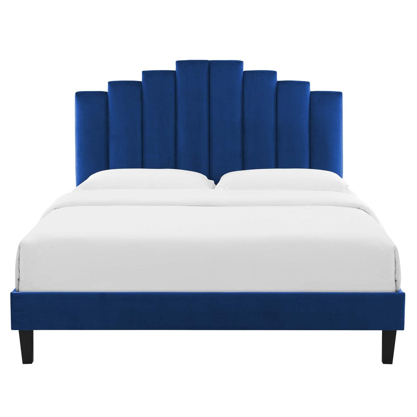 Bed | CasaFoyer Elise Performance Velvet King Platform Bed | Opulent Art Deco Style | Stain-Resistant | Memory Foam Compatible | 800 lbs Weight Capacity | casafoyer.myshopify.com